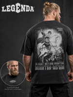 Футболка оверсайз хлопковая черная LEGENDA Георгий Победоносец