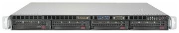 Сервер Supermicro SuperServer 5019S-MR без процессора/без ОЗУ/без накопителей/количество отсеков 3.5" hot swap: 4/400 Вт/LAN 1 Гбит/c