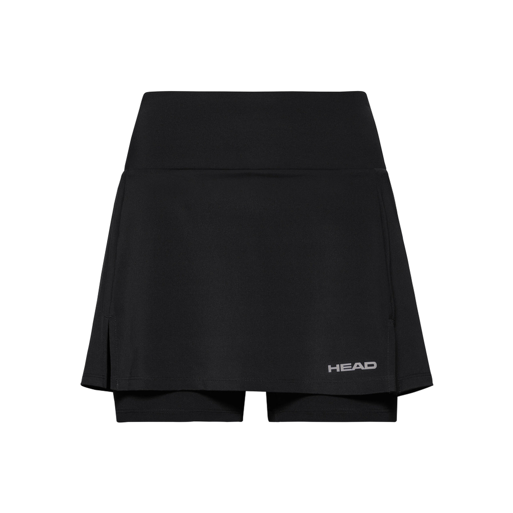 Женская теннисная юбка HEAD Club Basic Long Skirt Women - Black, Silver