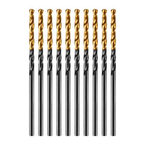 Сверло по металлу, 2 мм, HSS-Tin, Golden Tip, 10 шт. Denzel