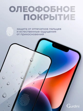Стекло противоударное iPhone 14 Plus/13 Pro Max 6.7" Full Screen 2.5D (20D) черное