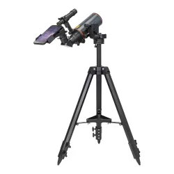 Фототелескоп Levenhuk Kelvin MAK60 mini AZ - установленный смартфон на окуляре