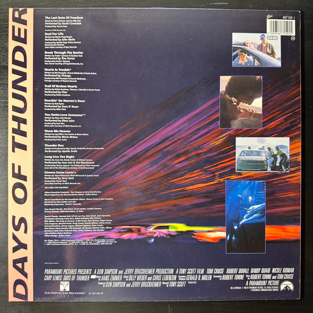 Days Of Thunder - Music From The Motion Picture Soundtrack (Голландия 1990г.)