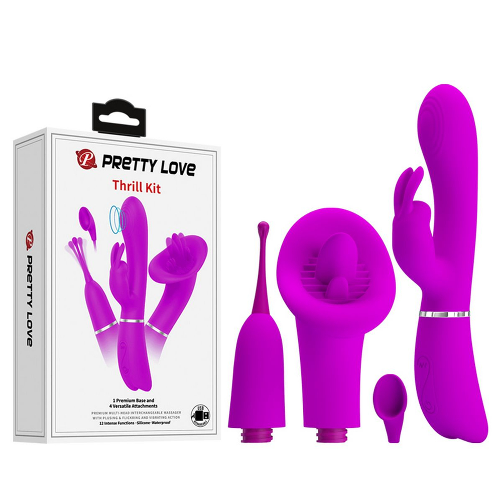 BI-014877H / Thrill Kit Вибромассажёр с четырьмя насадками