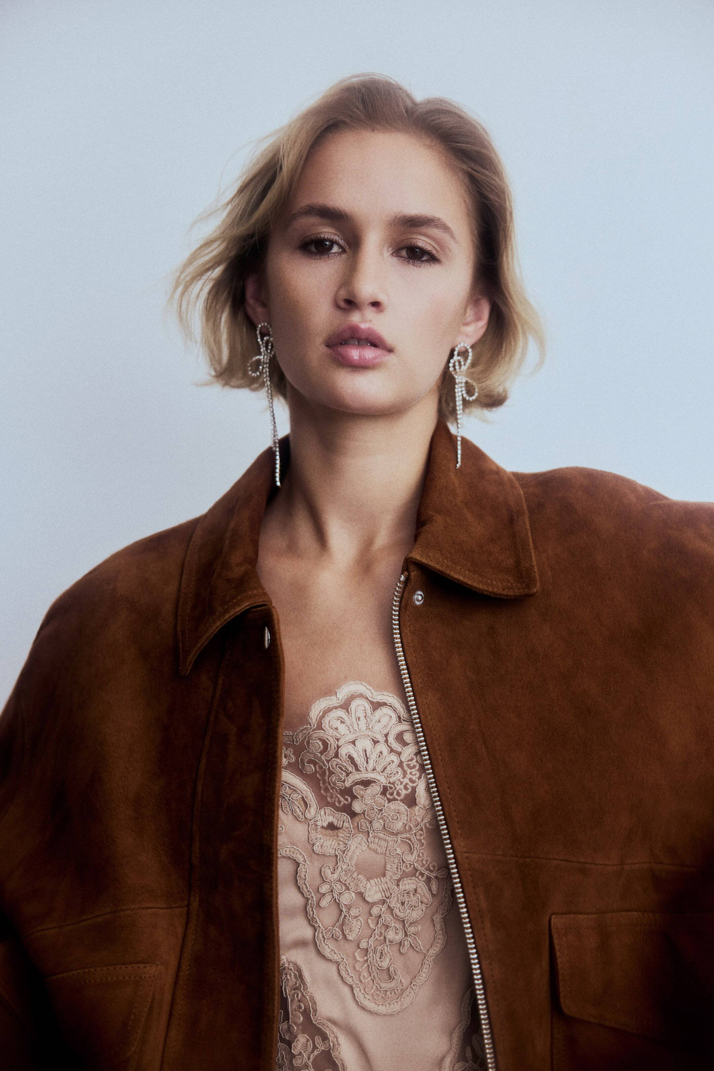 H&M Замшевая куртка, коричневый
