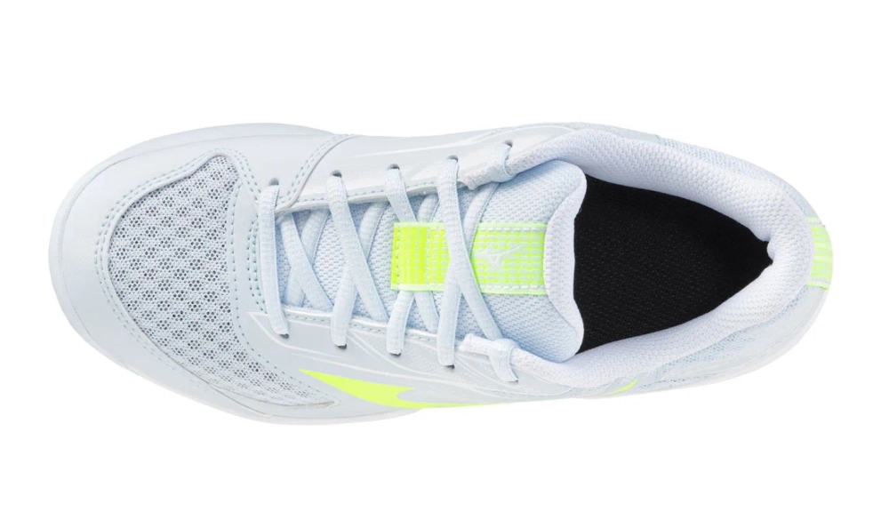 Детские теннисные кроссовки Mizuno Break Shot 5 Jr. CC - ice water/lightning yellow/anc