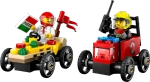 Конструктор LEGO City 60458 Машина-пицца против гоночной пожарной машины