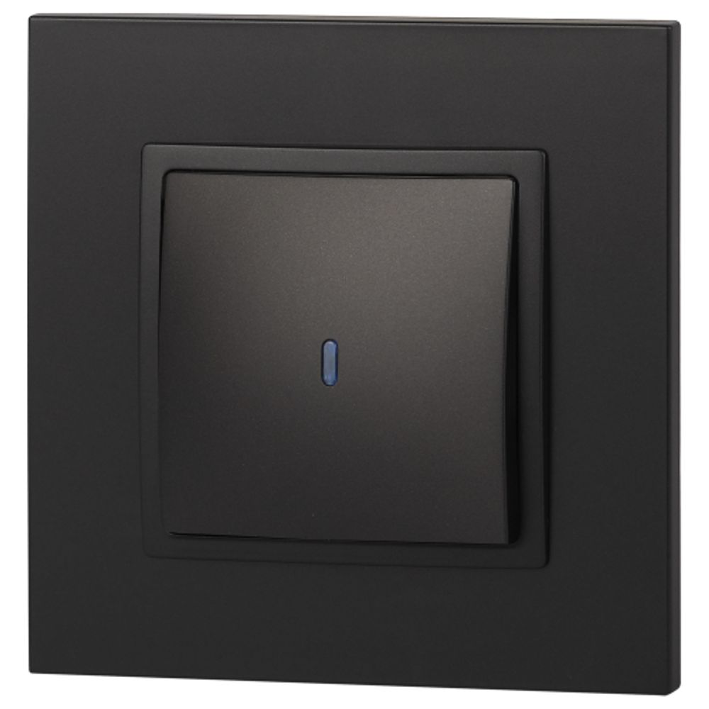 Выключатель ЭРА Elegance 14-1102-05 с подсветкой 10АХ-250В IP20 антрацит | Эра Elegance