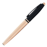 Черная ручка-роллер Cross Calais Brushed Rose Gold Plate and Black Lacquer