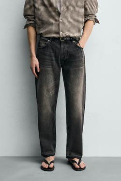 ZARA ДЖИНСЫ STRAIGHT FIT, УГОЛЬНЫЙ