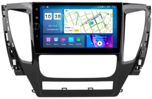 Магнитола для Mitsubishi Pajero Sport 3 2016-2021 (АКПП) - Parafar PF231LUX2LHDAV на Android 12, Быстрая, CarPlay, 4G SIM-слот