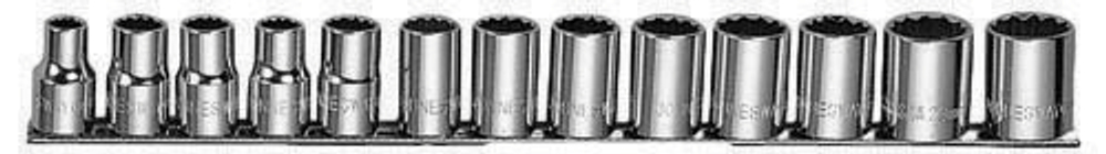 S05H4113S Набор головок торцевых 12-гранных MAXI-DRIVE 1/2"DR на держателе, 10-24 мм, 13 предметов