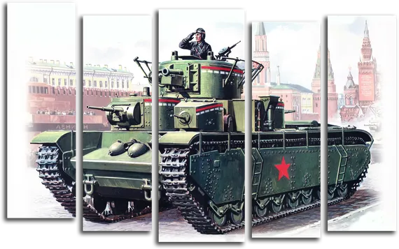 Модульная картина " Танк Т-35 "
