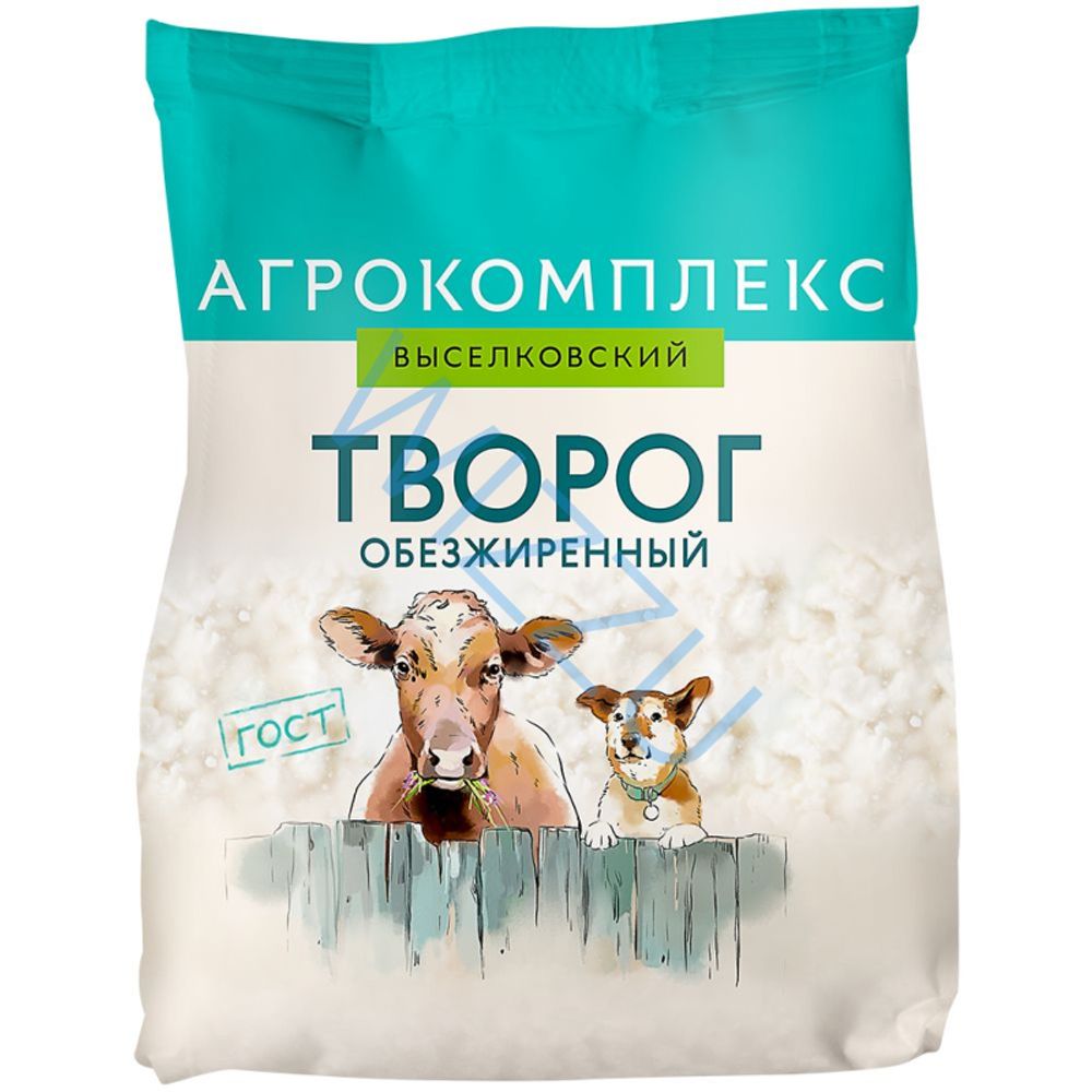 Творог обезжиренный, пакет, 300г, г/я  КМ