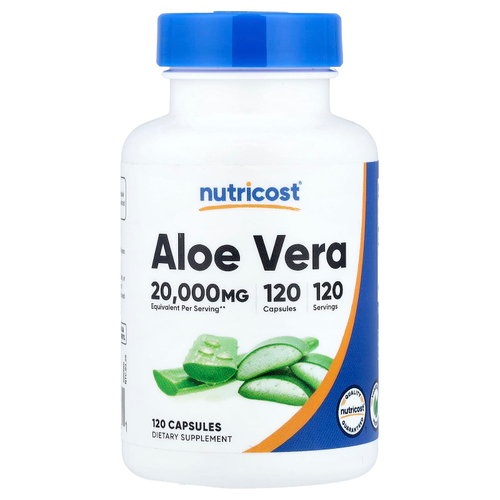 Nutricost, Алоэ вера, 20 000 мг, 120 капсул