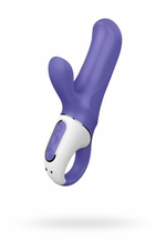 Фиолетовый вибратор Satisfyer Magic Bunny с клиторальным отростком - 17,6 см. (Цвет: фиолетовый)
