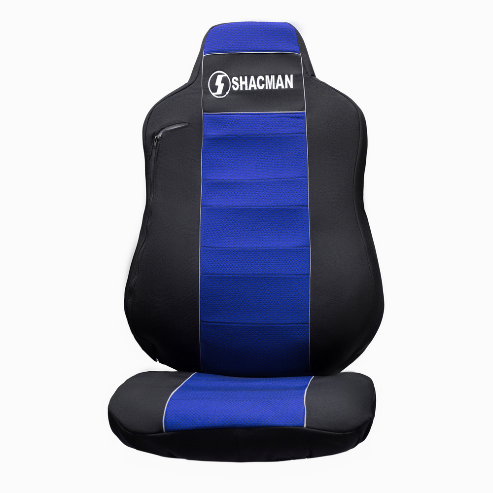 Чехлы Shacman X-6000 (полиэфир, черный, синяя вставка)