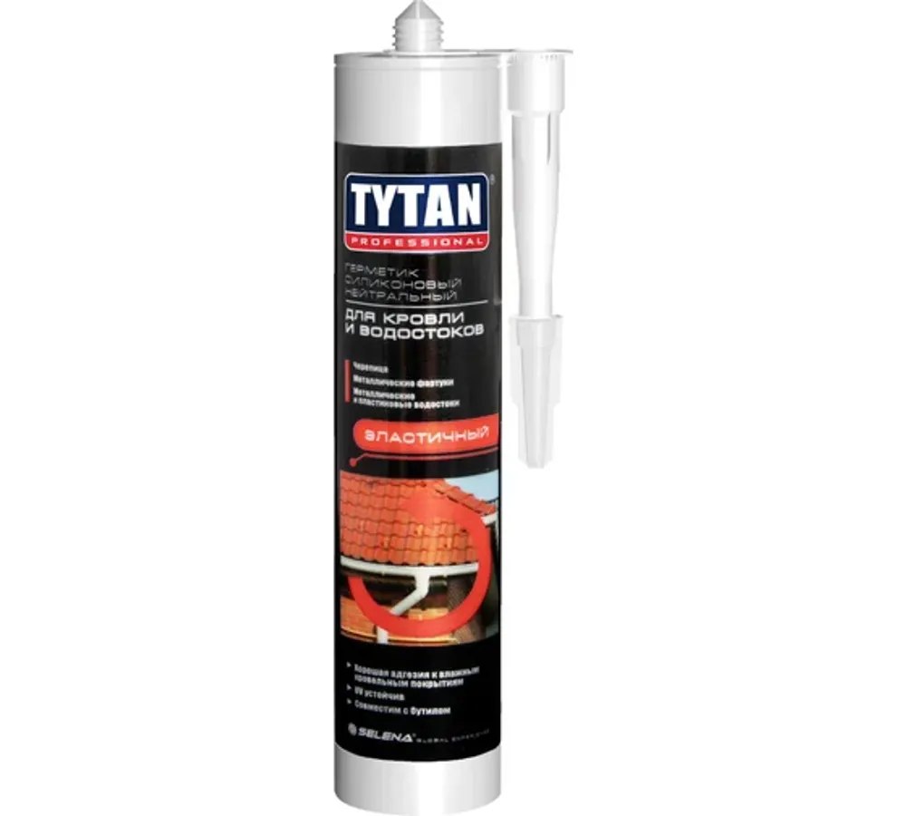 Tytan Professional Герметик силиконовый нейтральный для кровли и водостоков 310 мл коричневый Tytan Professional Герметик силиконовый нейтральный для кровли и водостоков 310 мл коричневый