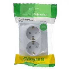 Розетка с заземлением и защитными шторками Systeme Electric Glossa Белый GSL000126