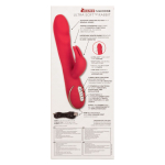 Красный вибромассажер-кролик с функцией нагрева Heated Silicone Ultra-Soft Rabbit - 21,5 см. (Цвет: красный)