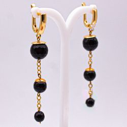 Серьги из обсидиана