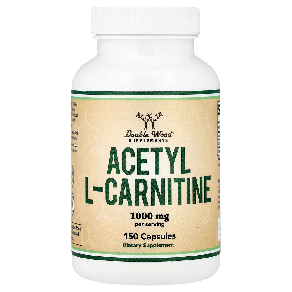 Double Wood Supplements, ацетил-L-карнитин, 150 капсул (500 мг в 1 капсуле)