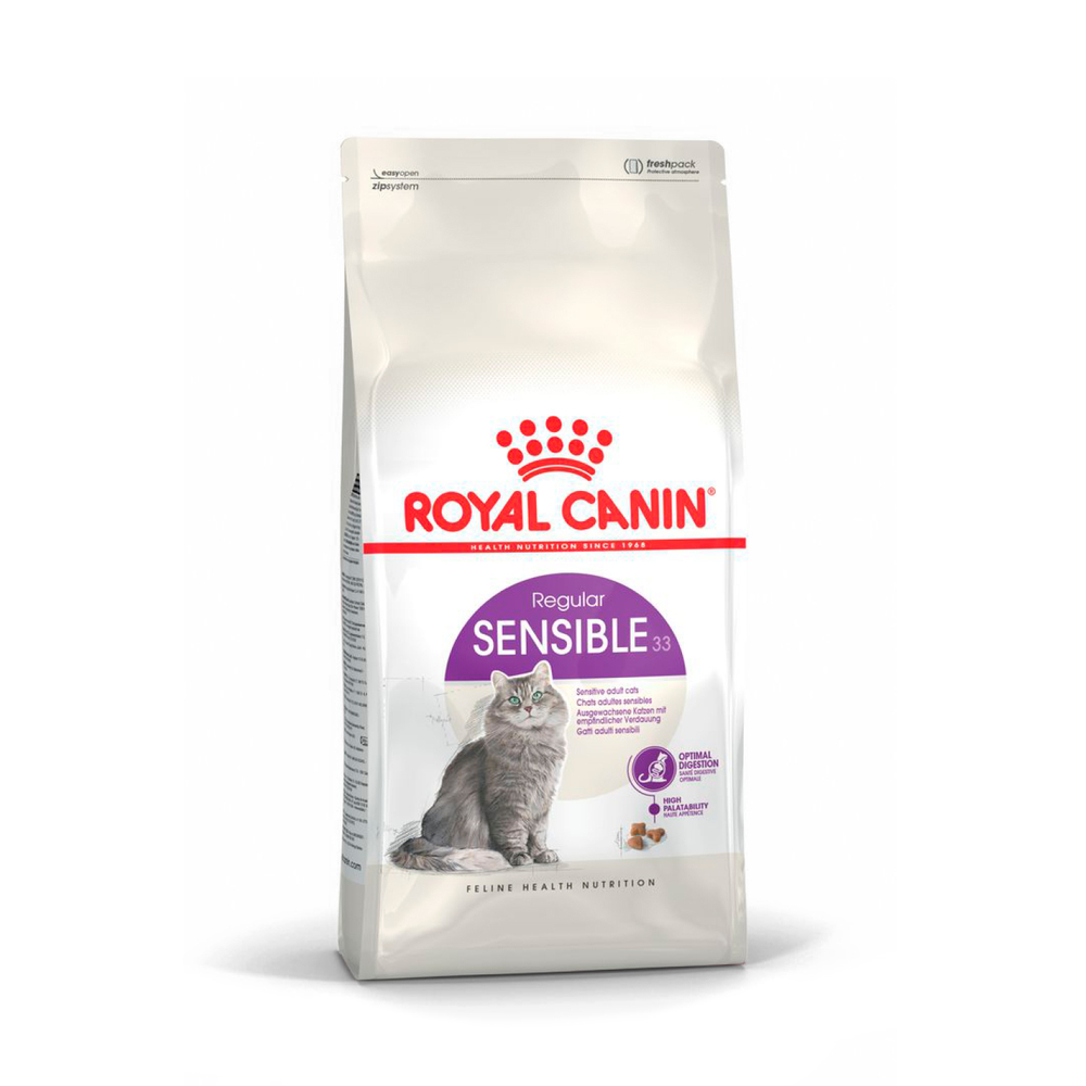 Royal Canin Sensible 33 Сенсибл Корм сухой для взрослых кошек с чувствительным пищеварением в возрасте старше 1 года 1,2кг