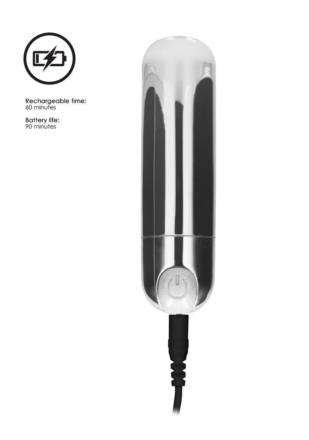 Серебристая перезаряжаемая вибропуля 7 Speed Rechargeable Bullet - 7,7 см. (Цвет: серебристый)