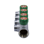 Коллектор 1''x3/4'' (евроконус) с регулировочными вентилями для подачи водоснабжения VRT (4 вых)