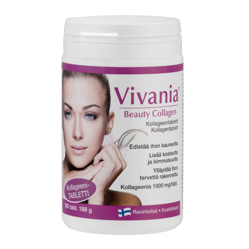 Коллаген рыбий Vivania Beauty, 1000 мг в таблетке, 180 таблеток (из Финляндии)