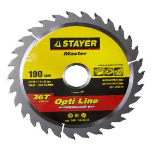Диск пильный по дереву "FAST-Line" 190х30 мм 36Т STAYER, 3680-190-30-36_z01