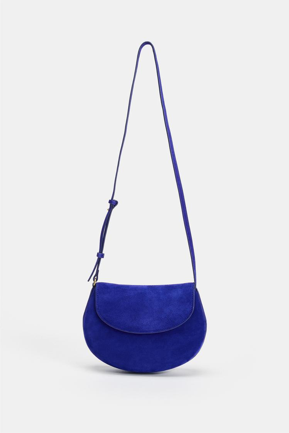 ZARA КОЖАНАЯ СУМКА ЧЕРЕЗ ПЛЕЧО, СИНИЙ