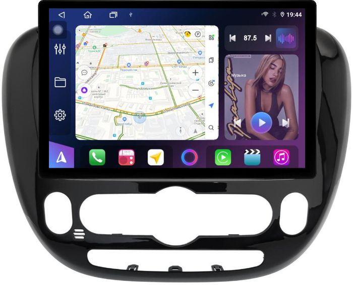 Магнитола для KIA Soul 2 2014-2019 (климат на штатном экране) - FarCar BX877 монитор 13" 2K QLED на Android 13, Быстрая, CarPlay, 4G SIM-слот