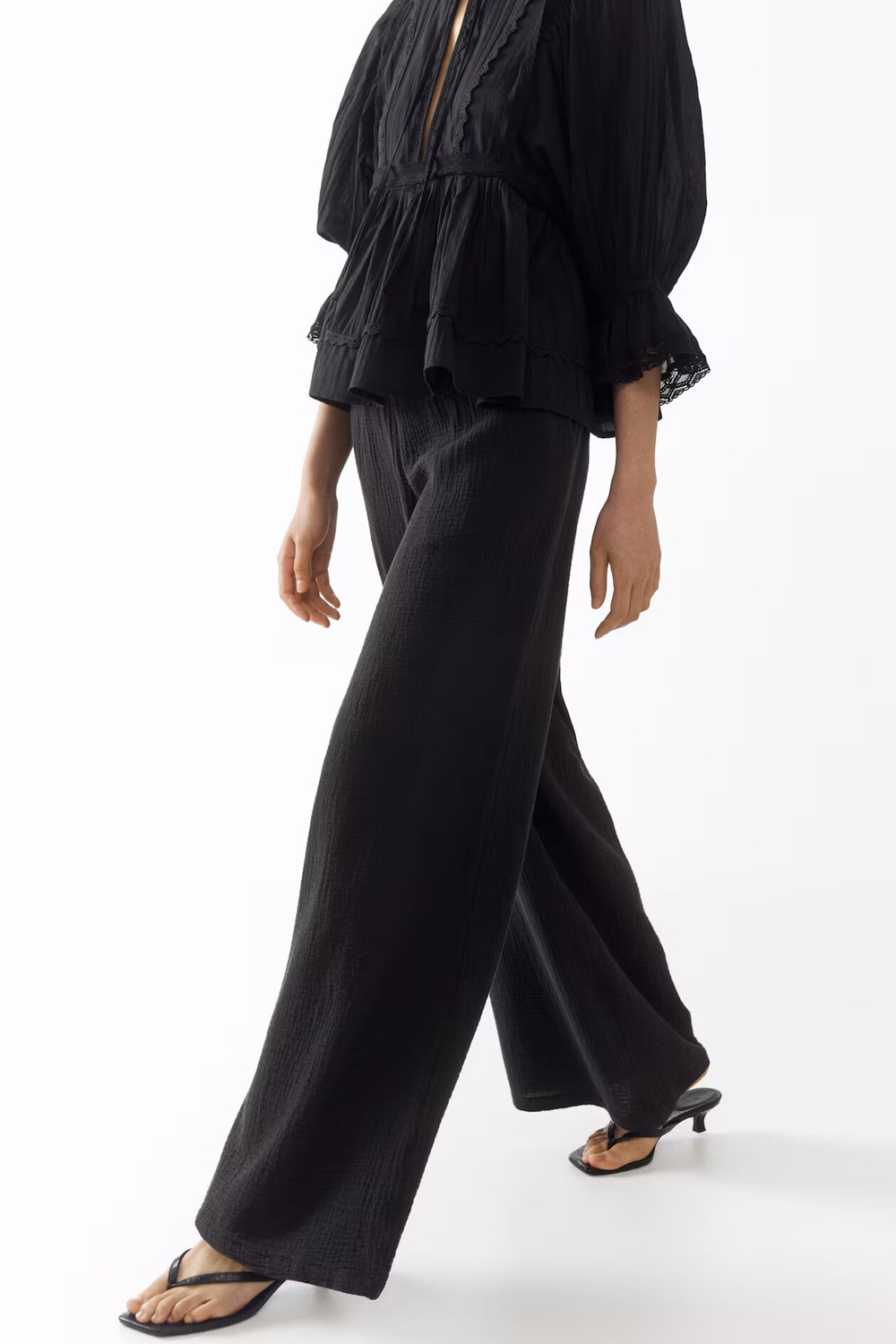 Брюки из муслина прямого кроя - H&M