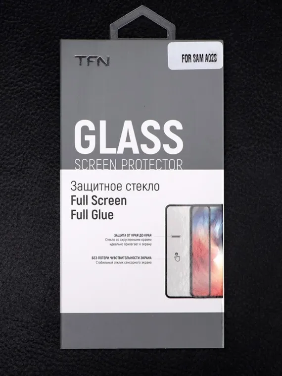 Защитное стекло 2.5D TFN для Samsung A02S, полный клей, черное