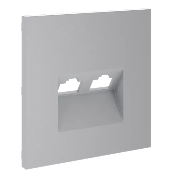 Накладка для розетки компьютерной двойной RJ45+RJ45 Voltum S70 Серый VLS001416