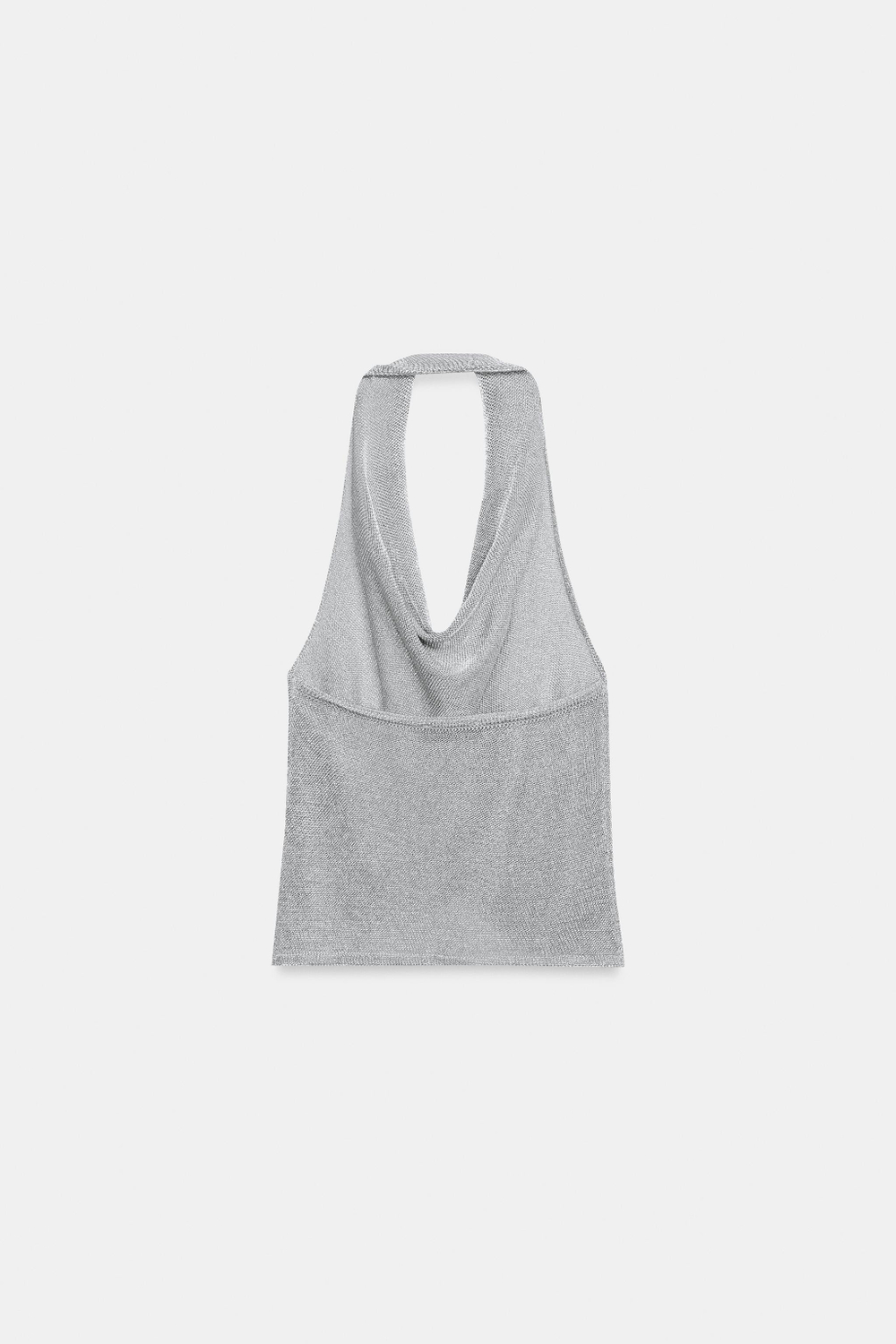 ТРИКОТАЖНЫЙ ТОП ХАЛТЕР С БЛЕСТЯЩЕЙ НИТЬЮ — ZARA