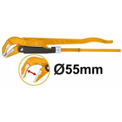 Ключ трубный рычажный 1,5"х55мм тип 45° INGCO HPW04153