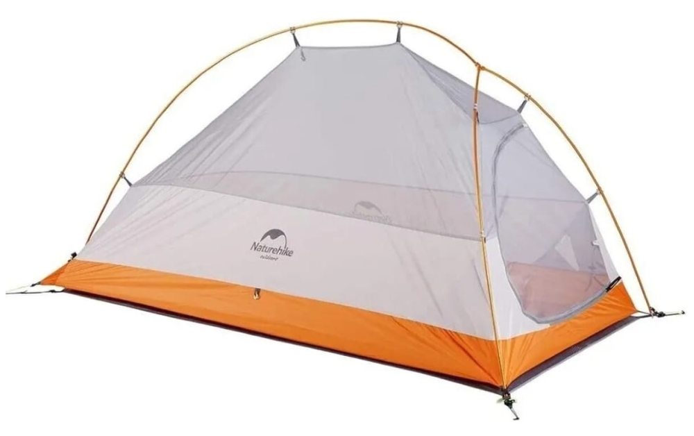 Палатка Naturehike Cloud Up 1-местная, алюминиевый каркас, сверхлегкая, оранжевая, NH18T010-T-TOR