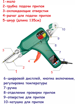 Паяльник с автоподачей припоя, 120 Вт