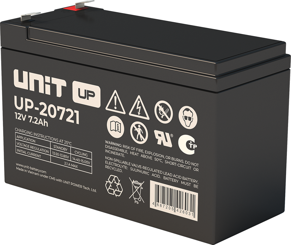 Аккумулятор UNIT UP-20721 ( 7,2Ач / 12В ) AGM
