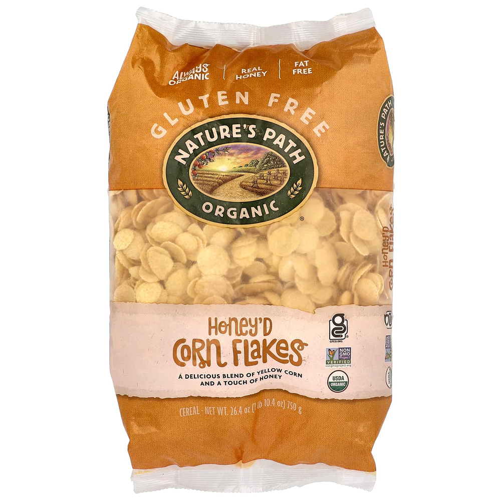 Nature's Path, Organic Honey'd Corn Flakes Cereal, 26.4 oz (750 g)