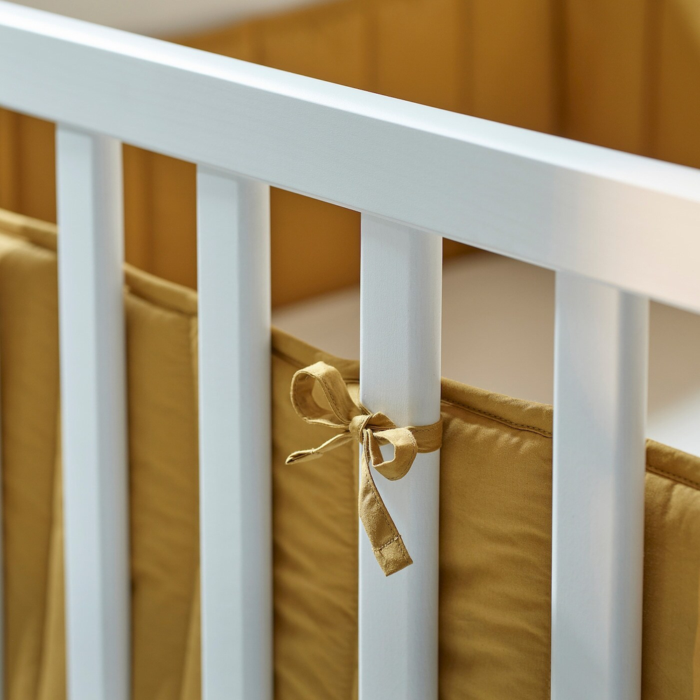IKEA GULDVÄVARE (ИКЕА ГУЛДВЭВАРЕ) — Защитное покрытие для кроватки, темно-желтое, 60x120 см, фото 3