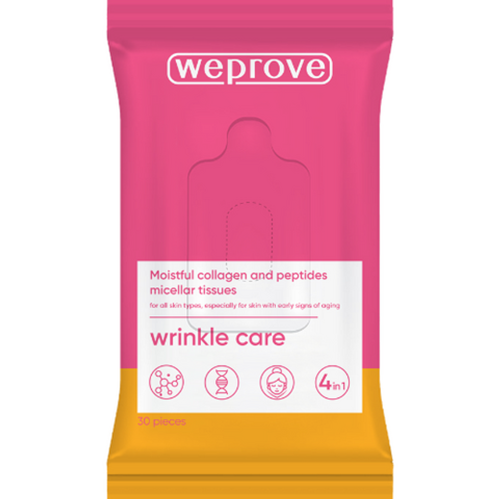 Салфетки для лица мицеллярные с коллагеном WEPROVE Moistful Collagen Micellar Tissues 30 шт