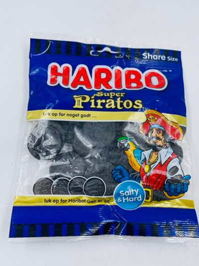 HARIBO Лакричные жевательные конфеты-монетки Super Piratos, 120 г (Дания)