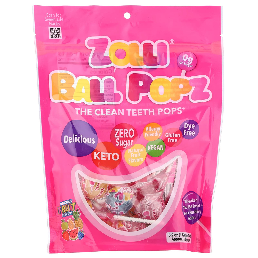 Zollipops, Zolli®, фруктовые шарики, 147 г (5,2 унции)