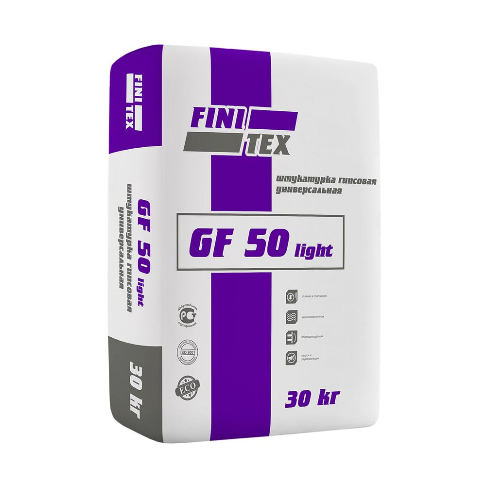 Смесь штукатур.гипсовая "FINITEX GF50 light" 30кг (Универсальная)