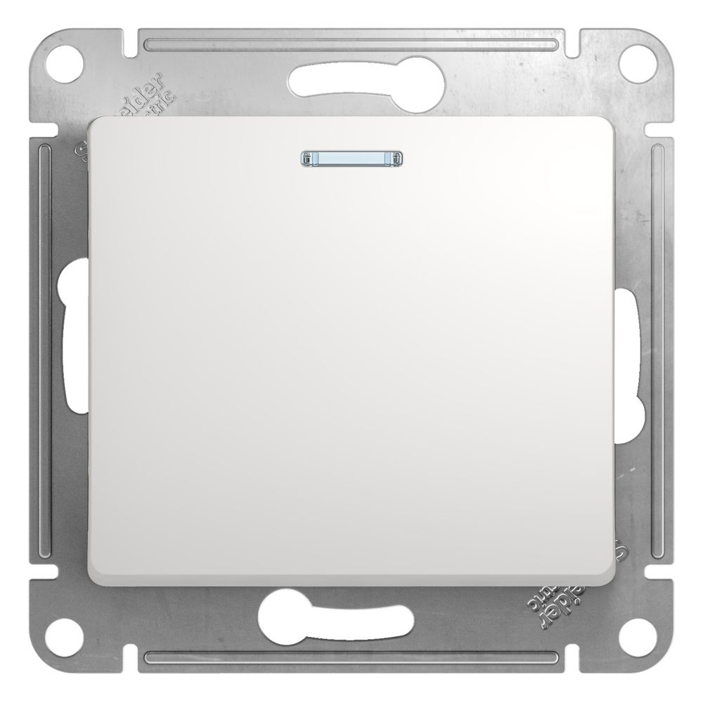 Schneider Electric Glossa Белый Выключатель 1-клавишный с подсветкой схема 1а, механизм IP20 скрытая установка GSL000113
