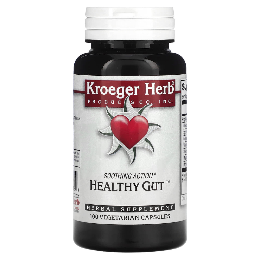 Kroeger Herb Co, Здоровый кишечник, 100 вегетарианских капсул