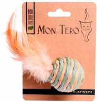 MON TERO ECO Игрушка для кошек, Бочонок с хвостиком и кошачьей мятой, 5 см